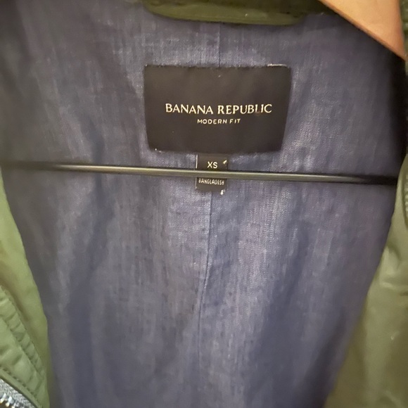 Banana Republic waxed green field jacket. Gently worn, belt not included. Sz XS - Picture 7 of 9